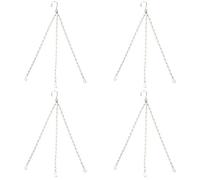 Tiiyee 3 Point Hanging Basket Chains, 4Pcs Stainless Steel Flower Pot Hanger Chain Replacement With Hook And Clip Heavy Duty Garden Plant Metal Hangers For Planters Wind Sculptures Picture Bird Cage