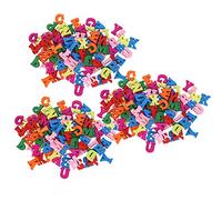 Tiiyee 300Pcs Wooden Alphabet Buttons, Colorful Letter Buttons for Crafts Sewing & DIY Decorations, Educational Learning Supplies for Kids, Manual Craft Buttons Set for Clothing Accessories and Gifts