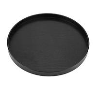 Tiiyee 33cm Round Wooden Serving Tray, Black Decorative Plate for Tea Fruit