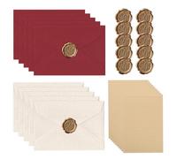 Tiiyee 40 PCS Vintage Writing Paper and Envelopes Set, Letter Writing Stationery with A5 Sheets Gift Cards Seal Stickers, Elegant Stationery for Wedding Birthday Thank You Notes Greeting Love Letters