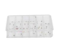 Tiiyee 60pcs Copper Watch Dial Feet Assortment, Watch Repair Parts Spares Kit with Storage Box, Multiple Compartments for Wristwatch Watchmaker Tools, Replacement Dial Feet Assorted Sizes in Organizer
