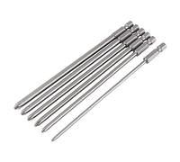 Tiiyee 6pcs Magnetic Screwdriver Bit Set, 1/4" Hex Shank S2 Steel 15 cm