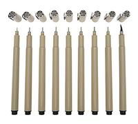 Tiiyee 9Pcs Black Fine Liner Pens Black, Micro Tip Artist Drawing Fineliners Technical Point Waterproof for Sketching Illustration Manga Scrapbooking Handwriting Calligraphy Office Art Supplies