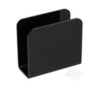 Tiiyee Acrylic Napkin Holder, Black Table Countertop Serviette Holder with Paste, Dispenser Stand for Cocktail Napkins Vintage Modern Design for Kitchen Cafe Restaurant Bar Picnic Indoor Outdoor Decor