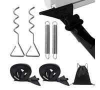 Tiiyee Awning Tie Down Kit, Storm Straps Heavy Duty for Caravan Motorhome | Windproof Tie Down System with Bungee Springs and Spiral Pegs, 2 Connection Ways for Flexible Setup Fit for Awnings Canopies