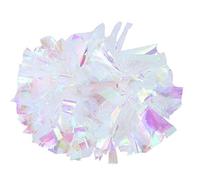 Tiiyee Cheerleader Pom Poms for Kids, Single Pompom Cheerleading with Plastic Baton Handle Glitter Foil, Soft Fluffy Pom for Girls School Sports Games Team Spirit Practice Dance Performance 7 Colors