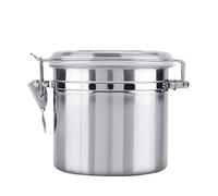 Tiiyee Coffee Container, Metal Container Vacuum Sealed Storage Jar Stainless Steel with Lid Airtight Fresh and Flavorful Counter for Sugar Tea Bean(Medium)