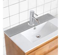 Tiiyee Diatomite Fast Drying Mat, Absorbent Stone Faucet Drainage Mat for Kitchen Sink Protector Cover, Sink Splash Guard Water Absorbing Quick Dry Stone Tray for Bathroom Counter Prevent Moisture
