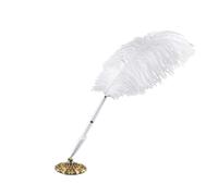 Tiiyee Feather Ballpoint Pen, Ink Pencil with Metal Holder Vintage quill Cute Signature Pens Fancy Signing Calligraphy Set School Office Writing Supplies for Men Women Gift Beginners Expert