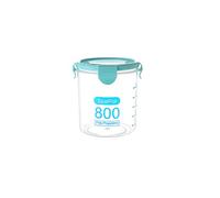 Tiiyee Food Container Set with Airtight Lids, Leak Proof Clear Plastic Kitchen Sealed Jar with Measuring Cup, Plastic Containers with Lids Grain Cooler Beans Nuts Conser(1000ml blu)
