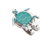 Tiiyee Golf Ball Marker, Hat Magnetic Alignment Clip Fun Stainless Steel Hats Clips Tortoise Balls Markers Durable Cap Accessories Golf Caps Tools Set Training Aids for Kids Unisex Gift 1.2-1.4inch