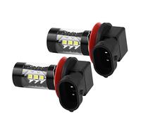 Tiiyee H8 H11 LED Fog Light Bulbs, 6000K White 80W 850LM Super Bright Plug and Play Aluminum Housing 50000h Lifespan, 12-24V Front Fog Tail Light Bulbs Replacement for Car SUV Truck Van Off-Road Parts