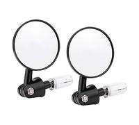 Tiiyee Motorcycle Mirrors, Motorbike Bar End Mirrors Wide Angle Modified Folding Handlebar Rearview Mirror Shockproof Convex Round Bar End Mirrors for Most Moto Street Bike Scooter Replacement Parts