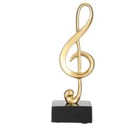 Tiiyee Music Note Statue, Resin Figurines Tabletop Musical Sculpture Statue Crafts Figurine Decorations Gifts for Home Office Decor Piano Souvenirs Symbol Ornaments Decoration Desk Gift Arts Gold