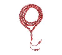 Tiiyee Muslim Rosary Beads, 99 Grains Resin Islamic Worship Prayer Tool Scripture Gilding Beads Article 49cm Length for Religious Ramadan Eid Muhammad Engraved Islam Decor Gift(Red)
