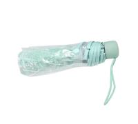 Tiiyee Plastic Transparent Folding Umbrella, Cherry Blossom Floral Print Windproof Travel Umbrella for Women, Lightweight Portable Compact Rain Umbrella for Outdoor See Through Clear Design (Green)