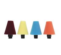 Tiiyee Polishing Pads, 4Pcs Conical Buffing Sponge Mini Wheel Polisher Kit for Drill, Car Foam Ball for Rotary Tools Power Scrubber Attachment, Auto Hub Care Metal Plastic Ceramic Glass Scratch Remove