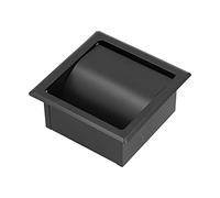 Tiiyee Recessed Toilet Paper Holder, Toilet Storage Wall Mounted Shelf Wall in Roll Tissue Dispenser Chrome Finish Stainless Steel Storage Box Holder with Cover for Commercial Hotel Cloakroom Black