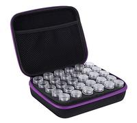 Tiiyee Storage Box, Painting Storage Containers with 30 Shockproof Slots Tools Organizer Diamond Art Storage Case Jewelry Beads Storage Box for DIY Art Crafts(Purple)
