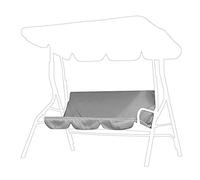 Tiiyee Swing Cushion Cover, Multiple Colour 59.1x19.7x3.9in Swing Waterproof Cushion Replacement Chair Seat Cover for 3 Seater Outdoor Swing Garden Poolside Courtyard Balcony Backyard Gray