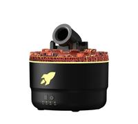 Tiiyee Usb Smoke Ring Volcano Diffuser Home Humidifier, Large Capacity Cool Mist Evaporative Essential Oil 7 Color Led Timer 25Db Ultra Quiet For Office Bedroom 300Ml Black (Black)