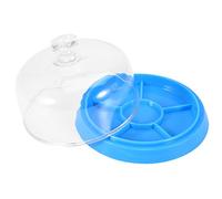 Tiiyee Watch Movement Anti Dust Cover, Moisture Proof Anti Lost Tray Plastic Parts Storage Box 6 Compartment Dust Sheet Guards Watch Movement Holder with Lid Repair Tools Accessories for Watchmaker