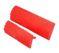 Tiiyee Wood Grain Effect Tool, Faux Pattern Paint Texture Art DIY Natural Graining Stamp Maker Rubber Roller Brush Painting Tools for Household Office Wall Room Art Paint Decoration 2 Pcs (8.7/13 cm)