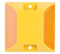 Tiiyee Yellow Road Reflectors, Reflective Driveway Stud Markers 6PCS Plastic Pavement Safety Markers for Street Bumps Sidewalks Freeways