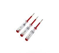 TIJAR® 3 Pack Electric Voltage Tester Screwdrivers - Small Slotted Tip with Pocket Clip, Transparent Safety Insulated, Electrical Test Pen Set