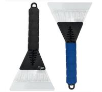 TIJAR® Heavy Duty Ice Scraper for Car Windscreens - Dual Frost & Snow Remover with Soft Foam Grip Handle - Durable Winter Tool for Cars, Vans & Vehicles - PACK OF 2