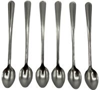 TIJAR® Latte Spoons, Pack of 6, Long Handle Stainless Steel Coffee Spoon, Espresso Spoons, Dessert Spoons, Tea Spoon. Extra Long Stirring Spoon, Milk Shake (Latte Spoon Pack of 6)