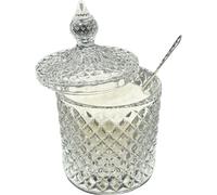 TIJAR Retro Style Sugar Decanter Bowl, Candy Jar (Glass with Lid)