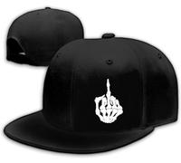 Tijeyi Snapback Hats for Men Skull Hat Flat Bill Hat for Boy Snap Backpack Baseball Cap Skeleton Hand Black, Middle Finger, 1