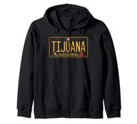 Tijuana Mexico License Plate Baja Frontera Tijuanense TJ Zip Hoodie