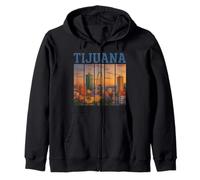 Tijuana Mexico Retro Vintage Arch Mexican TJ Border Mexicano Zip Hoodie