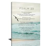 Tijuboni Psalm 23 Decor Wall Art Christian Scripture Pictures Religious Canvas Prints Painting Bible Verse Poster Framed Artwork for Bathroom Bedroom Living Room Home 12"x16"