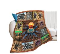 Tijuboni Tarantula Spider Throw Blanket Spider Gifts for Boys Men Girls Women Kids Adults Soft Flannel Fleece Blanket for Couch Sofa Bed Home Decor 40"x50"