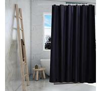 TIKABC Shower Curtain Liner, PEVA Shower Liner, Non-Toxic Odor Free Plastic Waterproof Shower Curtains, 72x72 inch with Grommet Holes 3 Magnetic Weights and 12 Hooks (4G Black, 72 inch x 72 inch)