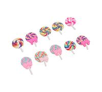 TIKATARER 10pcs Clay Decorations, Lightweight Clay Candy Charms, Jewelry Keychain Charms with Wire Sticks, Ideal for Scrapbooking, Party Favors & DIY Crafts