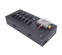 TIKATARER 12V 24V Camping Electrical System, Battery Power Control Box with Switches Fuse Block Cig Sockets Voltmeter USB, for Car RV Pickup Trucks Canopy Caravan