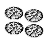 TIKATARER 14 Inch Hubcap Wheel Covers Set of 4, R14 Hub Cap Replacement Wheel Rim Cover, Universal Fit Cars Truck SUV 14 Inches Steel (Silver Black)