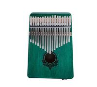 TIKATARER 17 Key Kalimba Portable Thumb Piano, Mahogany Wooden Body with Build in Pickup & Metal Piano Keys, Solid and Durable, Ranging From C4 to E6 for Music Lover (Green)