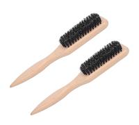 TIKATARER 2 PCS Beard Brush, Ergonomic Handle Mustache Beard Grooming Styling Brush, Men's Grooming Tool, Ideal for Straightening & Shaping