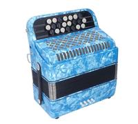TIKATARER 22 Key 8 Bass Accordion, Professional Anti Slip Sensitive Button Portable Accordion Musical Instrument with Shoulder Strap for Beginners Adults Educational Instrument (Sky Blue)