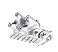TIKATARER 22mm Motorcycle Handlebar Risers 30mm Lift 15mm Setback (Silver) | 6061 Aluminum Alloy, Anti Slip Locking, Motorcycle Mount Clamps, Touring, Fits MT25 MT03 XJR400 TDM900 FZ6R