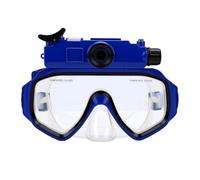 TIKATARER 2K Underwater Camera Mask with 5MP Optical CMOS, Anti Shake Algorithm, 100° Wide Angle Auto Exposure, Silicone Skirt & Tempered Glass, App Connectivity for Instant Sharing (Blue)