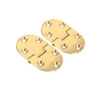 TIKATARER 2Pcs Brass Butlers Tray Hinge, Flap Joints, Folding Brackets, Roll Top Desk Hinges, Round Edge Hinge, 2-1/2x1-1/2inch with Screws, Ideal for Folding Tables Cabinet Closet Door