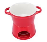 TIKATARER 300ml Chocolate Fondue Mug, Ceramic Chocolate Melting Cup, Tealight Heated Butter Warmer with Forks, Ideal for Candy Snack Caramel Party (Red)
