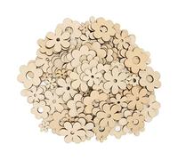 TIKATARER 300pcs Plum Unfinished Wooden Cutouts, Wood Chip DIY Crafts, Blank Surface Craft Pieces with Versatile Use, Ideal for Hand Painting Lettering Coasters Photo Props Wedding