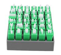 TIKATARER 36PCS Pottery Clay Stamps, Lowercase Letter & Symbol Seals, Storage Box for Stamps with Secure Closure, Ideal for Invitation Card, Handicraft Making & Scrapbook